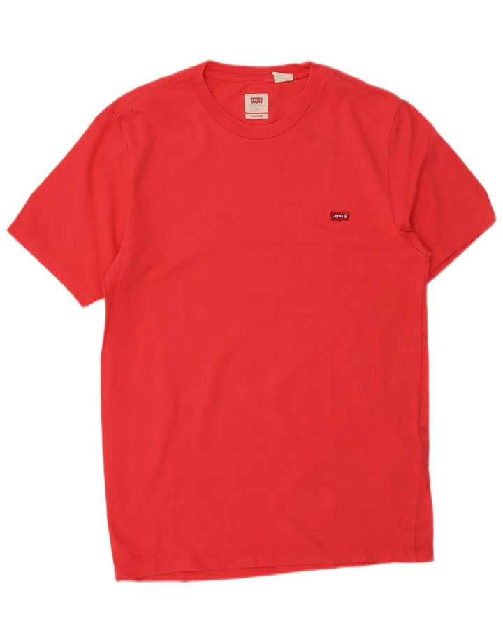 LEVI'S Męski standardowy T-shirt Top, mały, czerwony, bawełniany