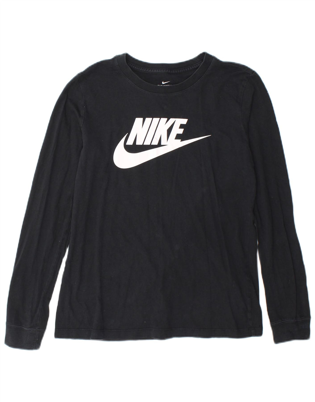 Damska koszulka graficzna Nike z długim rękawem, UK 10, mała, czarna bawełna