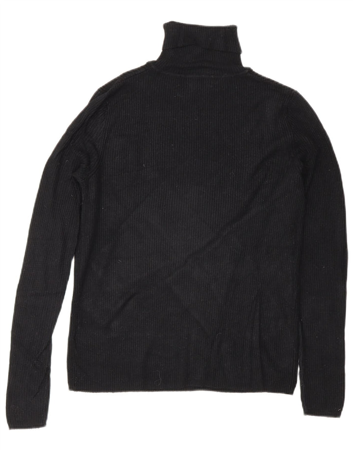 Marks & Spencer Damski sweter z golfem UK 12, średni czarny wiskoza