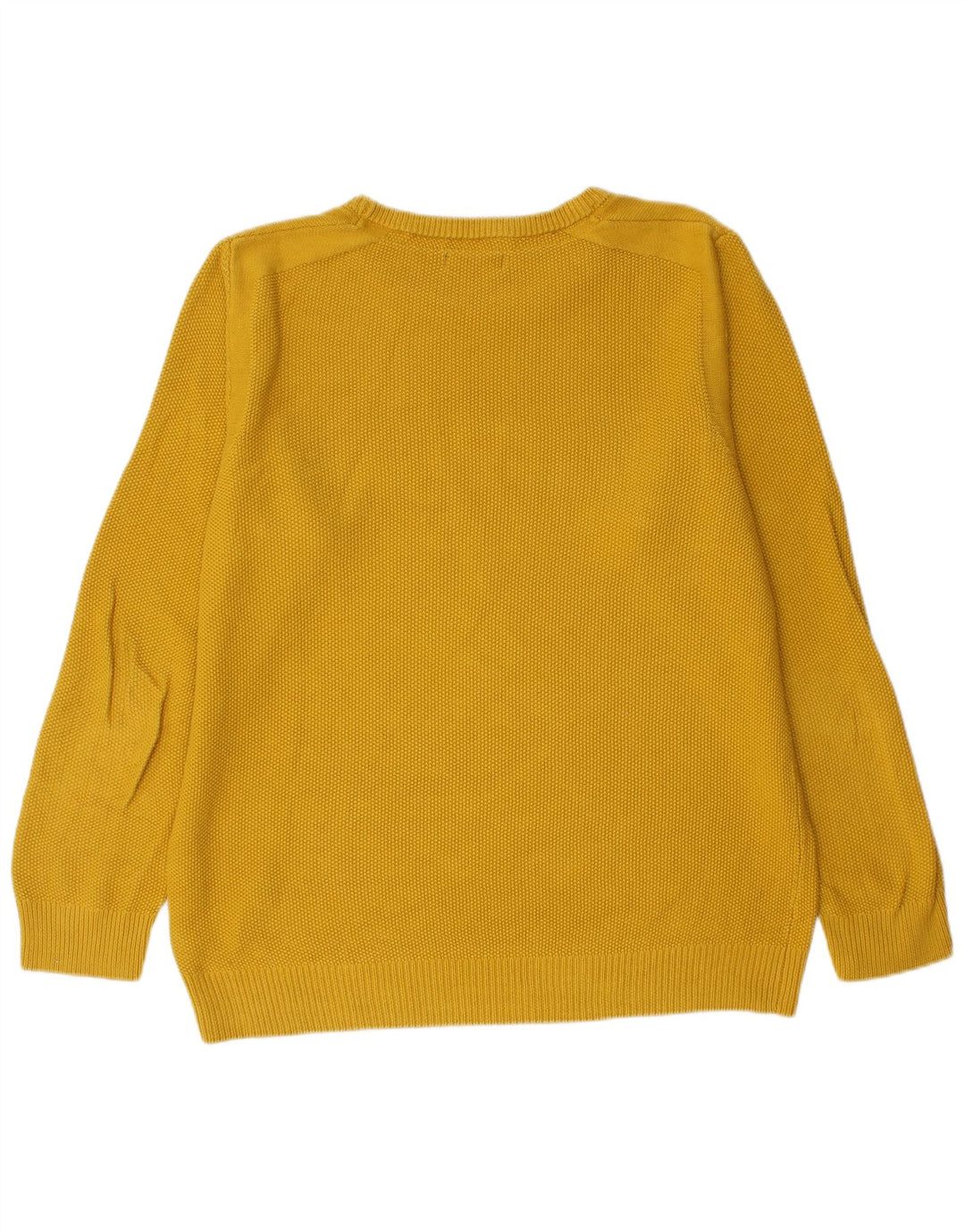 Męski sweter Mistral z okrągłym dekoltem, duży, żółty, bawełniany