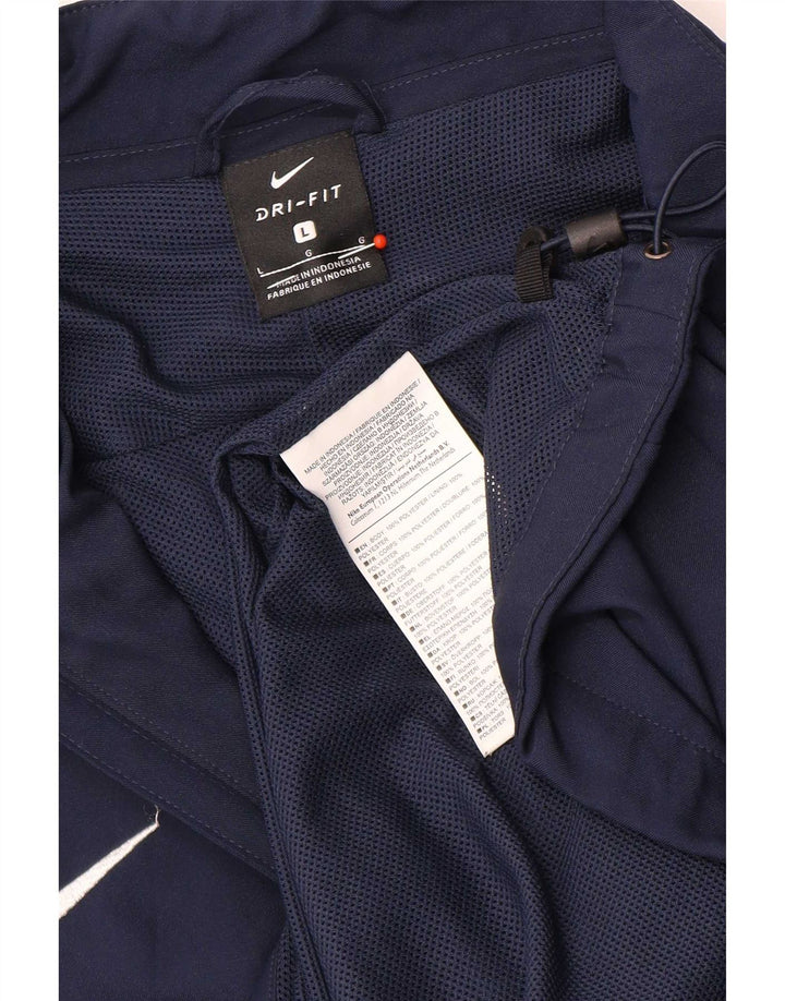 Nike Mens Dri Fit Graphic Tracksuit Top Jacket Large Navy Blue Colourblock