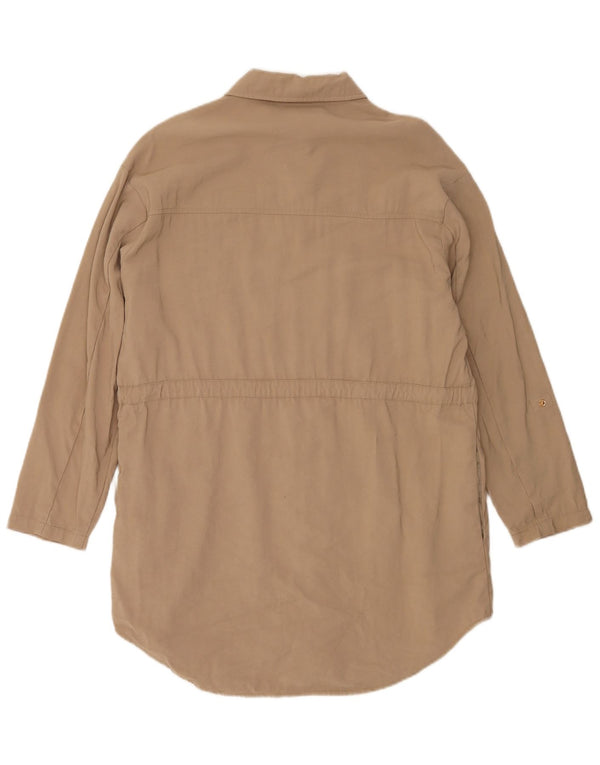 Damska oversize'owa sukienka koszulowa Zara UK 10 Small Beżowa Wiskoza