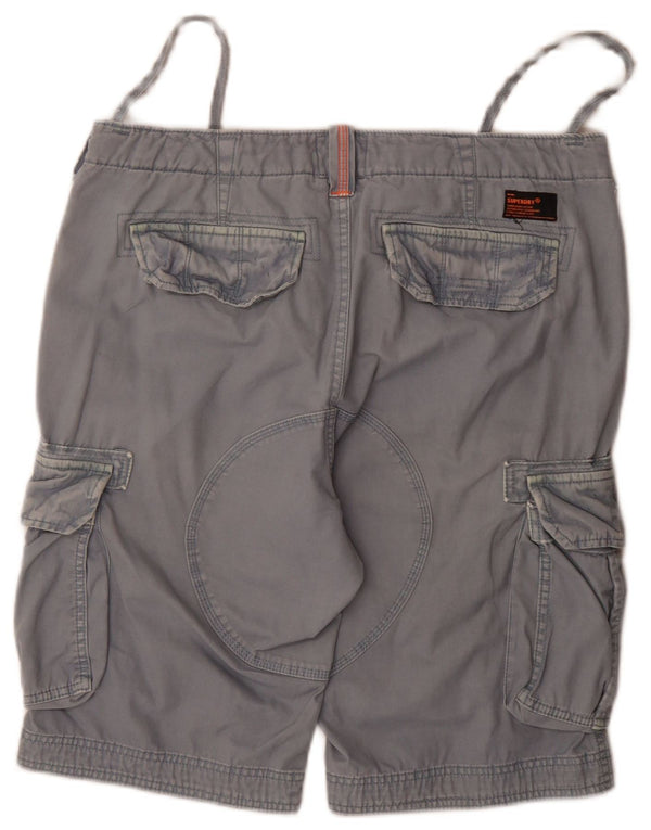 Superdry Mens Cargo Shorts W36 Large Blue Cotton
