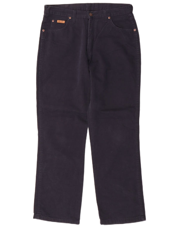 Męskie proste spodnie codzienne WRANGLER Ohio W34 L30 Granatowa bawełna