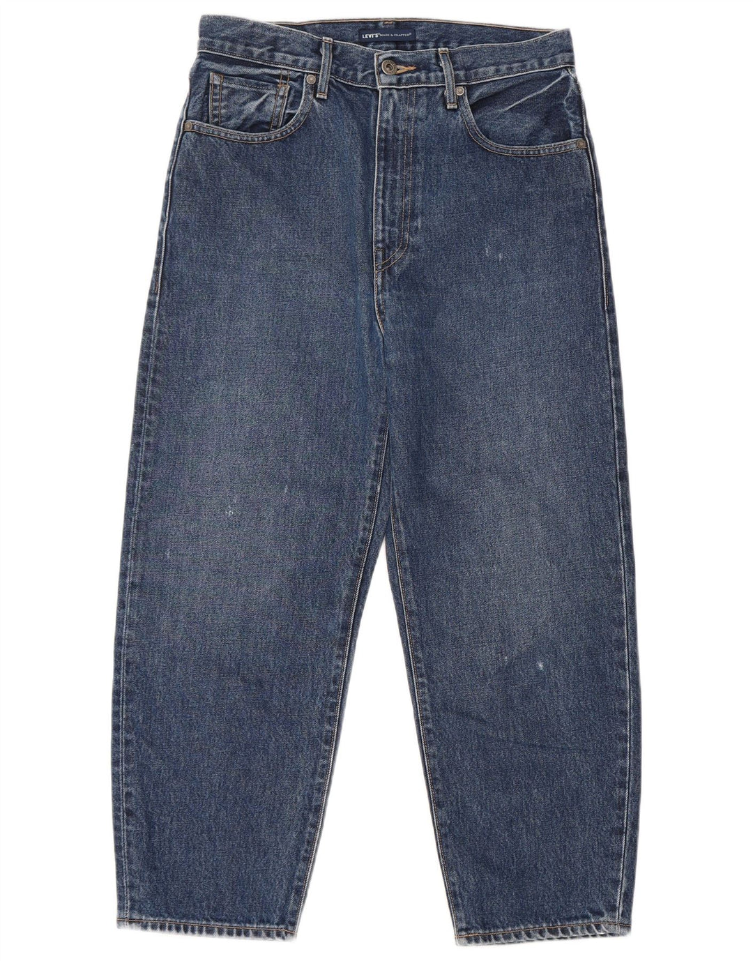 Damskie jeansy Levi's Barrel z wysokim stanem W26 L25 Niebieska bawełna