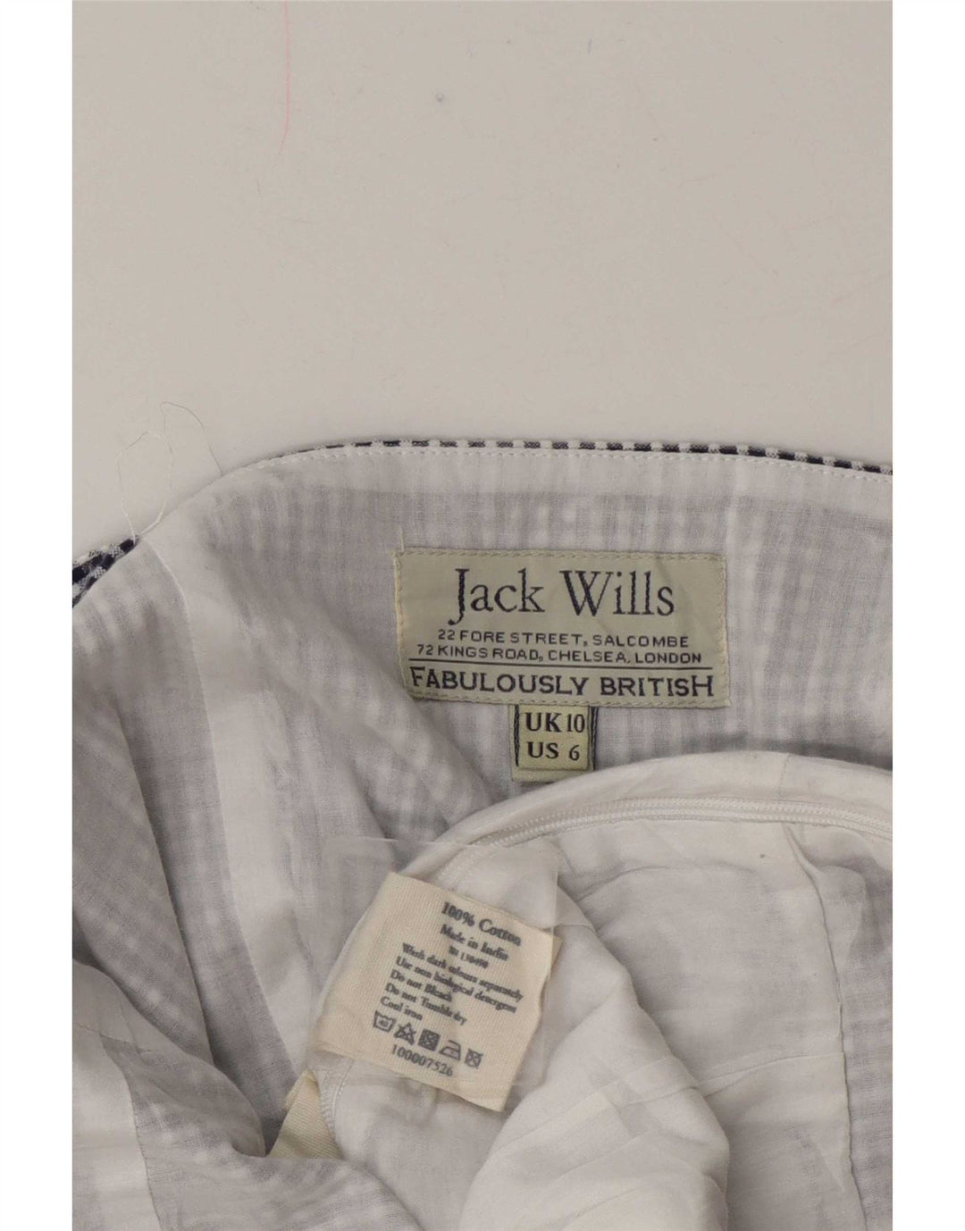Jack Wills Damski kombinezon bez rękawów Regular Playsuit UK 10 w małą niebieską kratkę, bawełniany