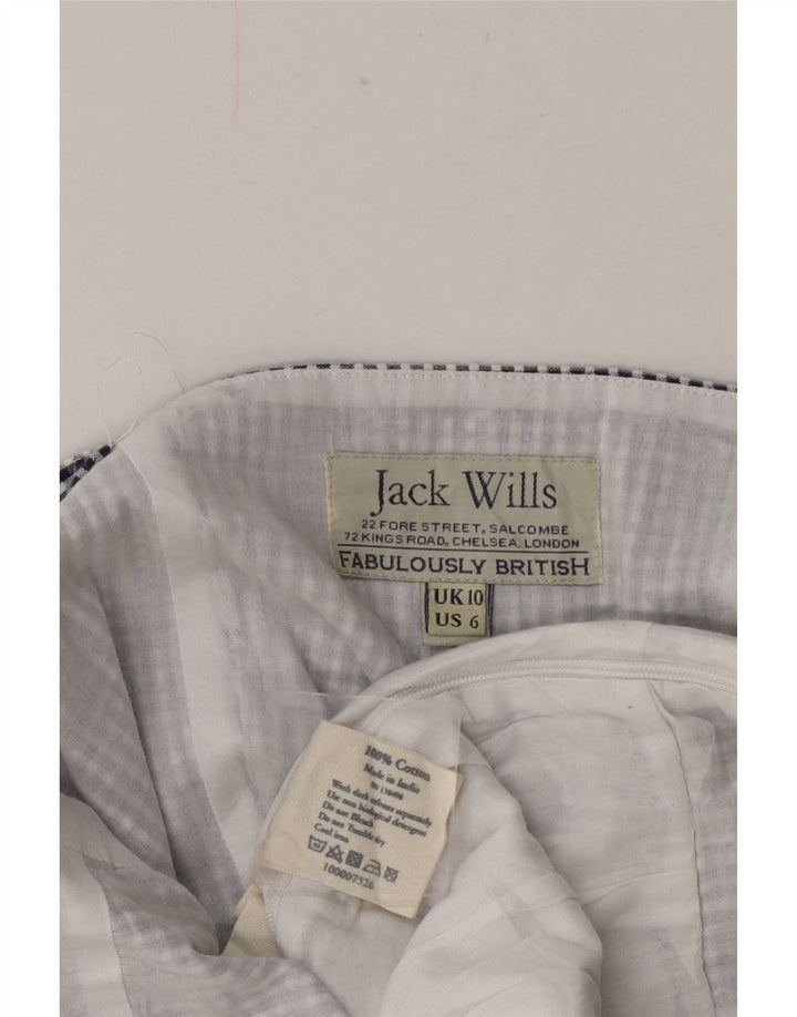 Jack Wills Damski kombinezon bez rękawów Regular Playsuit UK 10 w małą niebieską kratkę, bawełniany