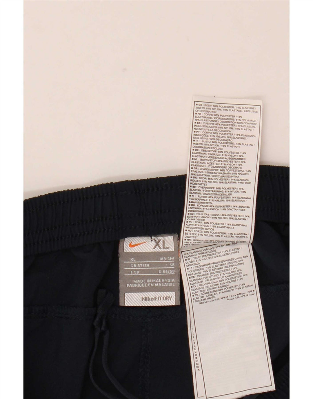 Męskie spodnie dresowe Nike XL, granatowe, z blokami kolorów, poliestrowe