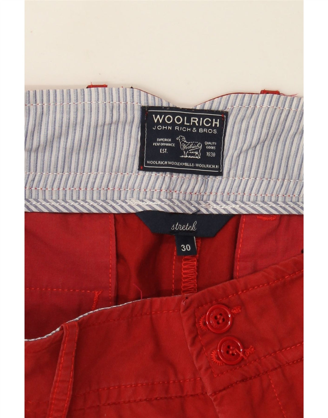 Spodnie damskie Woolrich Straight Chino W30 L27 Czerwone