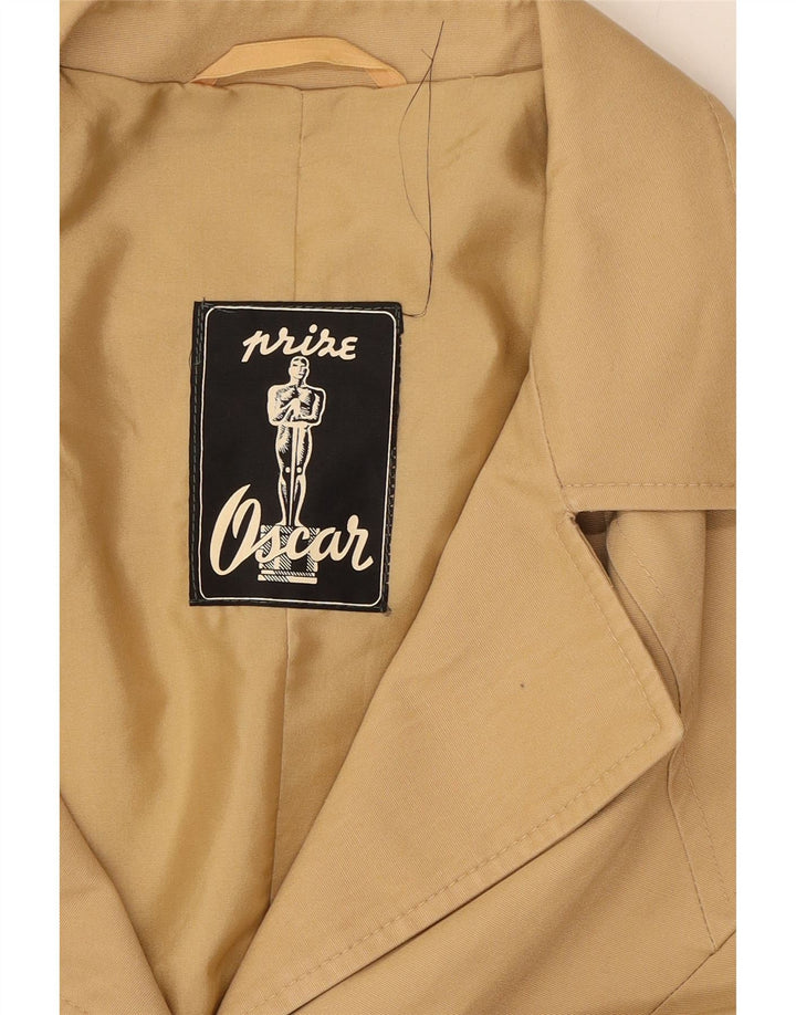 VINTAGE Womens Double Breasted Coat UK 16 Large Beige Polyester Vintage Vintage and Second-Hand Vintage from Messina Hembry 