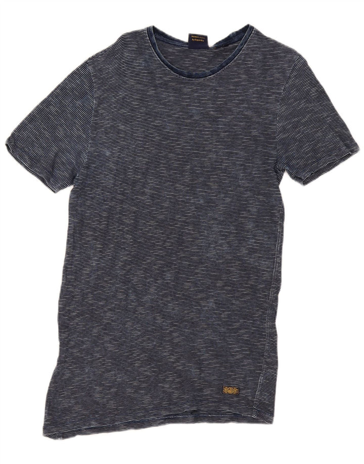 T-shirt męski Superdry, bawełniany, średni, granatowy w prążki