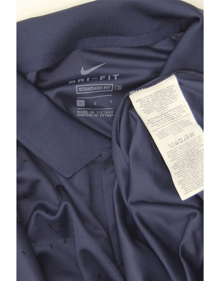 Męska koszulka polo Nike Dri Fit Standard Fit, duża, granatowa, z poliestru