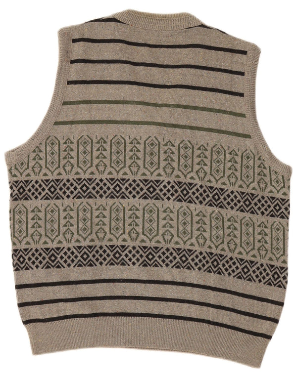 Podkoszulek męski w stylu vintage, duży, szary, geometryczny, bawełniany