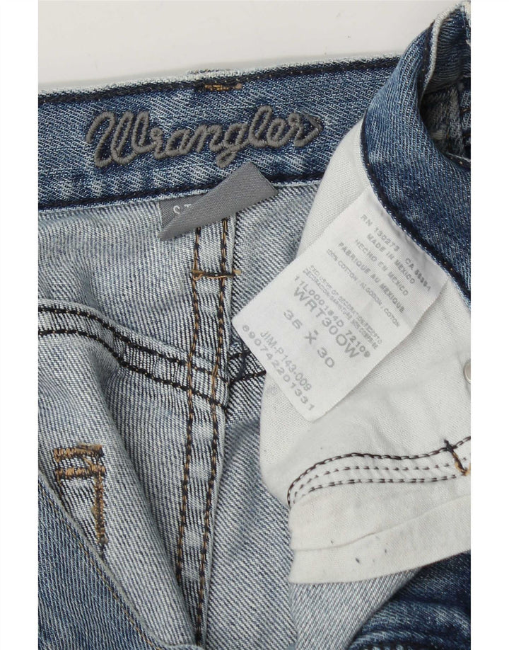 Wrangler Męskie Proste Dżinsy W36 L30 Niebieskie Bawełniane