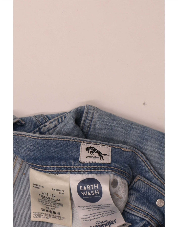 Męskie jeansy Wrangler Texas Slim W33 L32 Niebieskie bawełniane