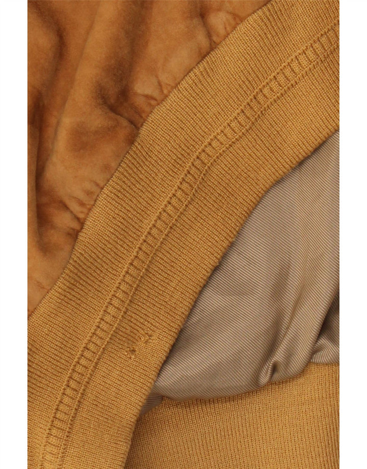 Męska kurtka skórzana typu bomber Montes UK 42 XL, brązowa skóra