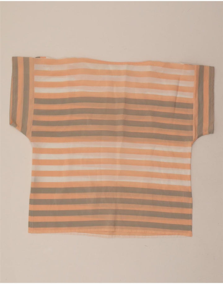 STANNER Womens Blouse Top IT 42 Medium Pink Striped Polyester Vintage Stanner and Second-Hand Stanner from Messina Hembry 