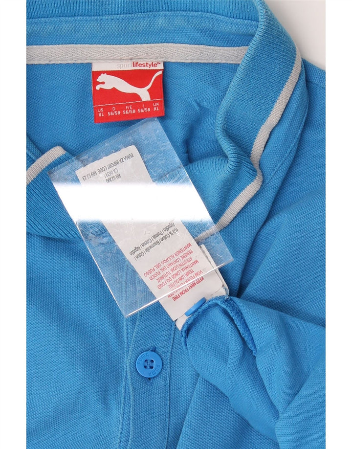 PUMA Mens Polo Shirt XL Blue Cotton Vintage Puma and Second-Hand Puma from Messina Hembry 