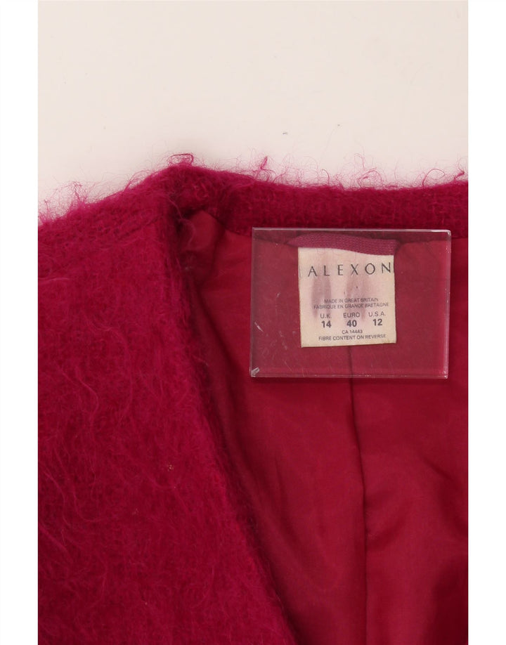 ALEXON Womens 2 Button Blazer Jacket UK 14 Large  Pink Mohair Vintage ALEXON and Second-Hand ALEXON from Messina Hembry 