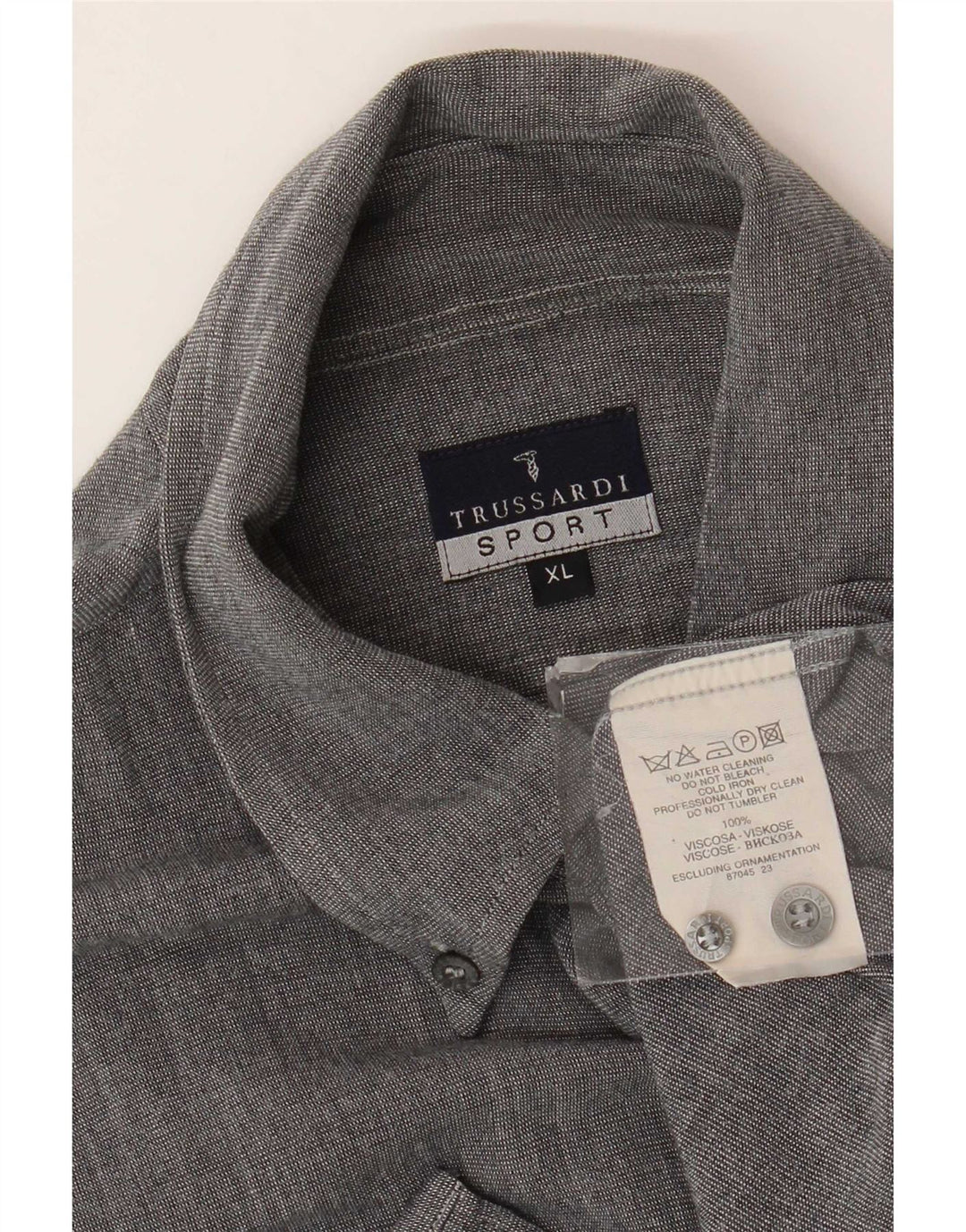 Koszula męska Trussardi XL, szara wiskoza
