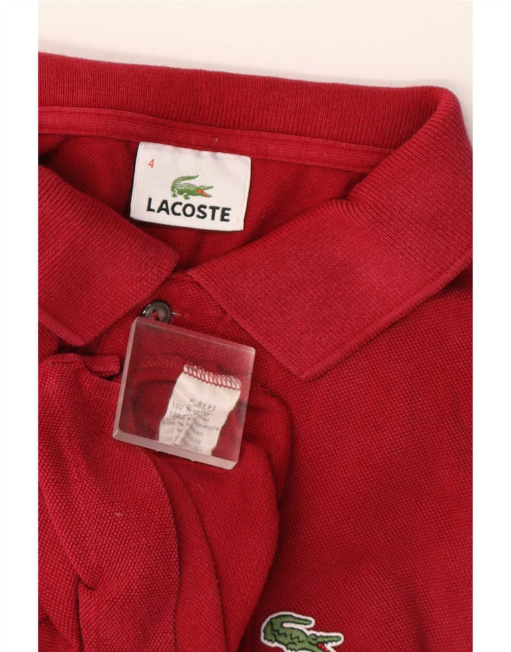 Męska koszulka polo Lacoste, rozmiar 4, średnia, bordowa bawełna