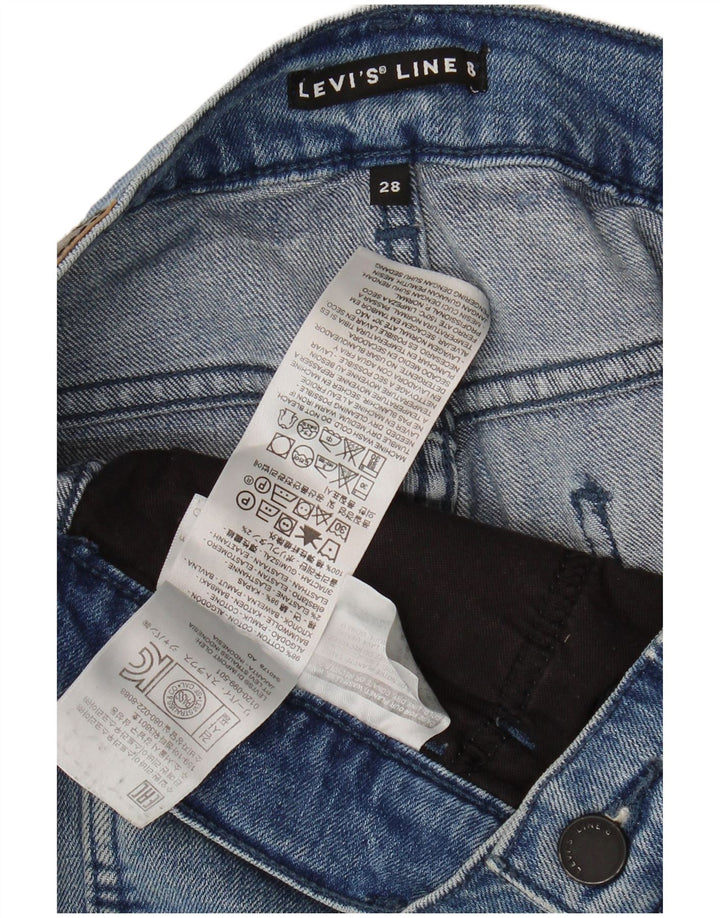 Damskie spodenki jeansowe Levi's Line 8 W28 Średnioniebieskie bawełniane
