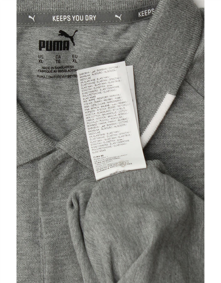 PUMA Mens Graphic Polo Shirt XL Grey Cotton Vintage Puma and Second-Hand Puma from Messina Hembry 