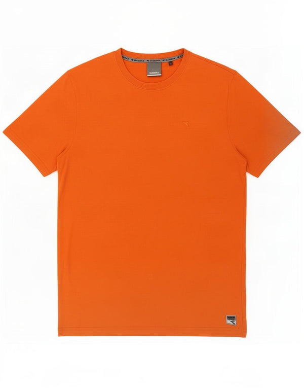 Diadora Mens T-Shirt Top Large Orange Cotton