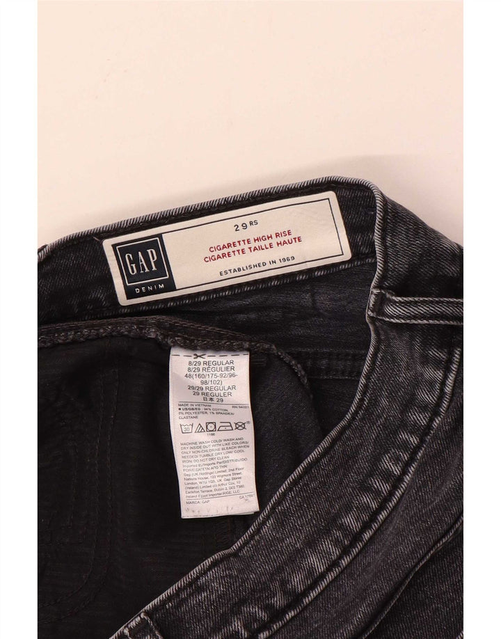 Damskie jeansy Gap Cigarette z wysokim stanem W29 L27 Szara bawełna