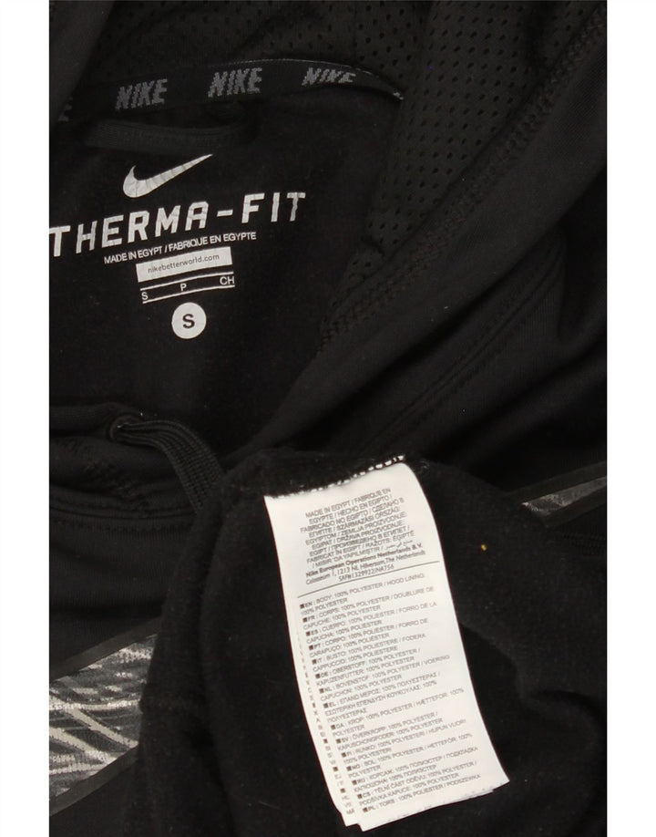 Męski sweter z kapturem NIKE Therma-Fit, mały, czarny, poliestrowy