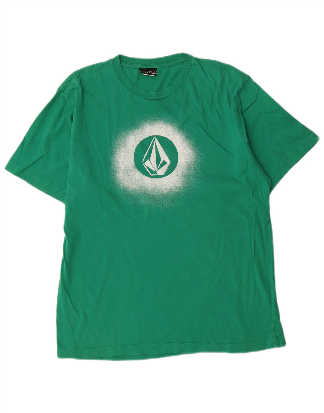 Męski T-shirt z grafiką Volcom, duży, zielony, bawełniany