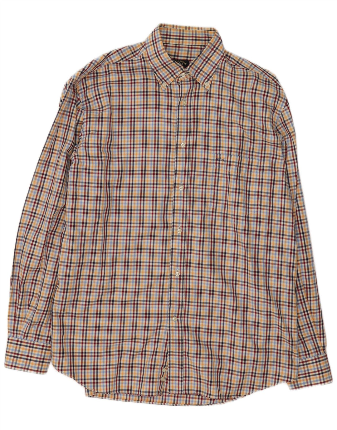 Męska koszula flanelowa Paul & Shark, rozmiar 43 XL, wielobarwna, bawełniana krata
