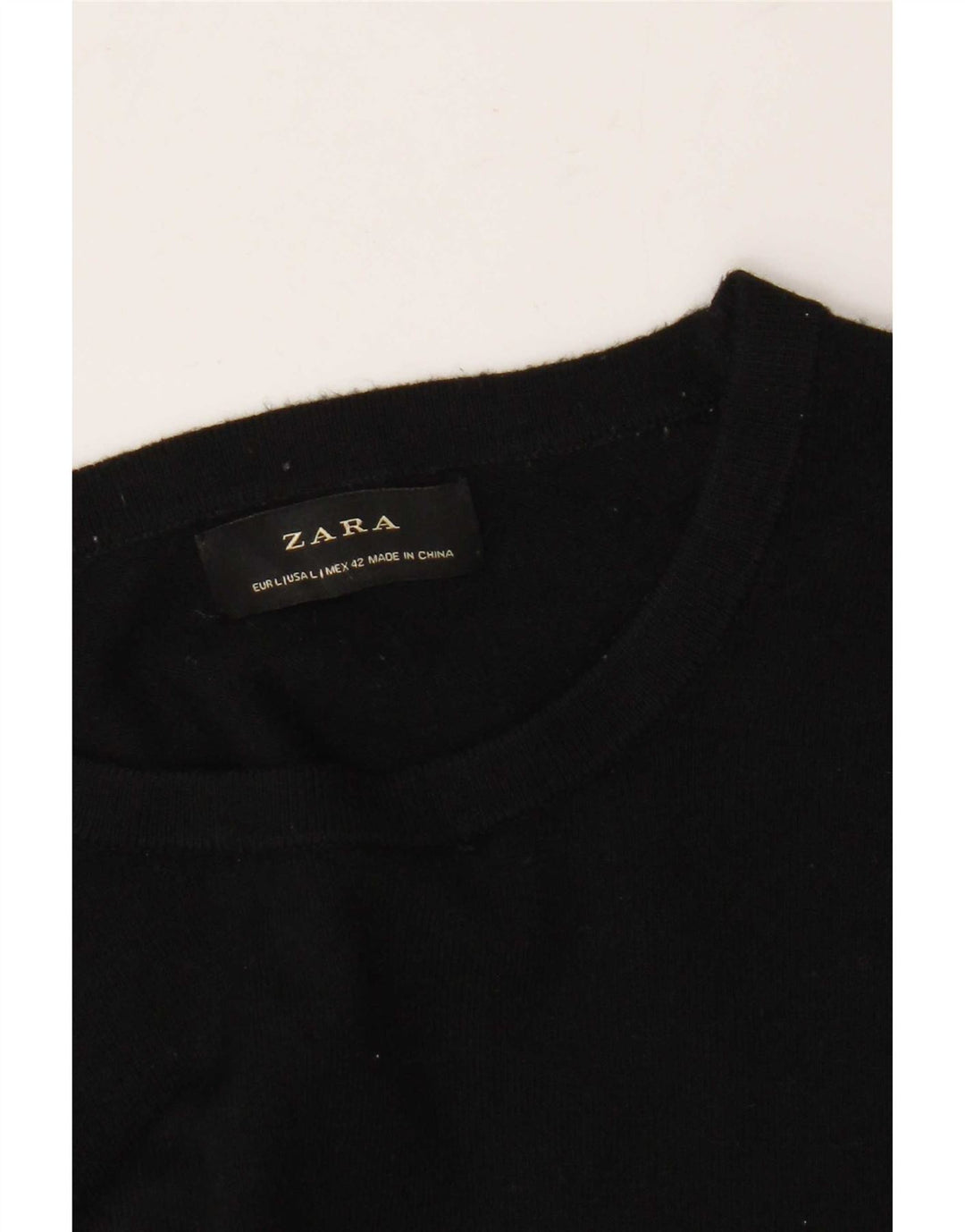 Męski sweter z okrągłym dekoltem Zara, duży, czarny