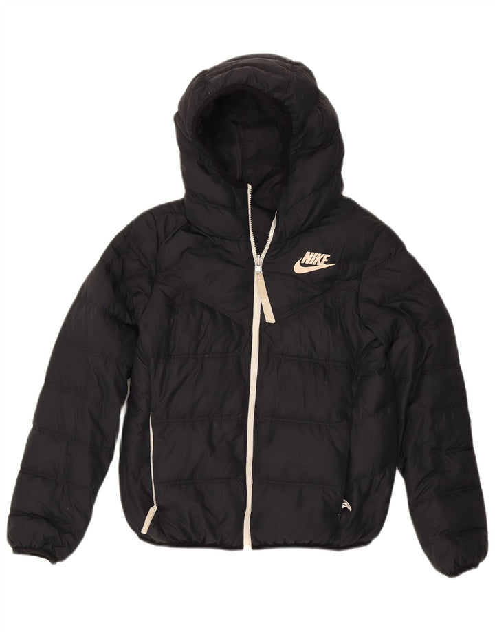 Damska, dwustronna, oversize'owa, wyściełana kurtka z kapturem Nike UK 6 XS, czarna