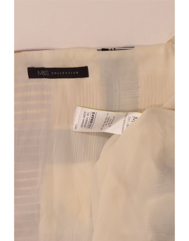 Marks & Spencer Krótki top damski na ramiączkach UK 22 3XL Beżowy poliester w kratkę