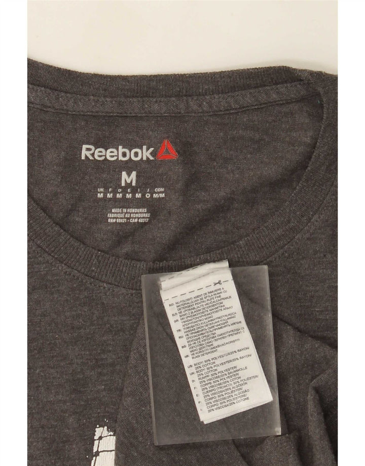 Męska koszulka z grafiką Reebok Top, średnioszary, poliester