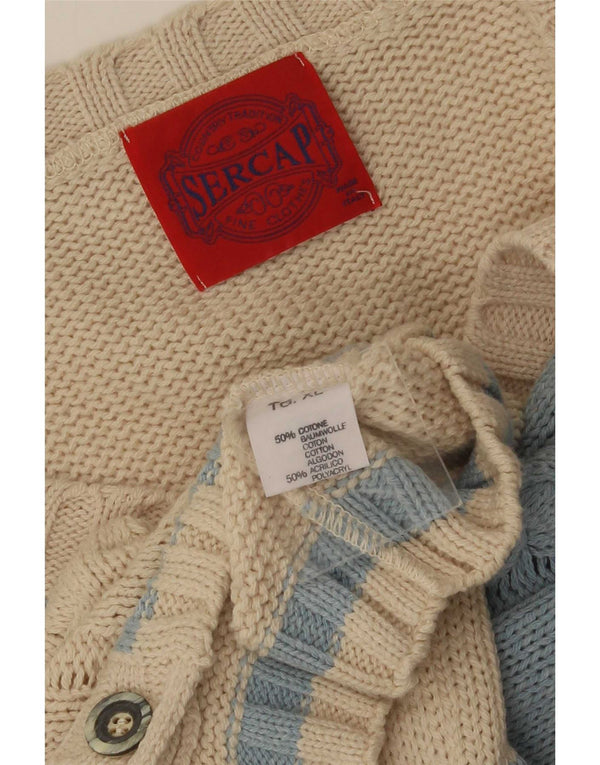 Sweter męski Sercap XL w kolorze beżowym, bawełniany