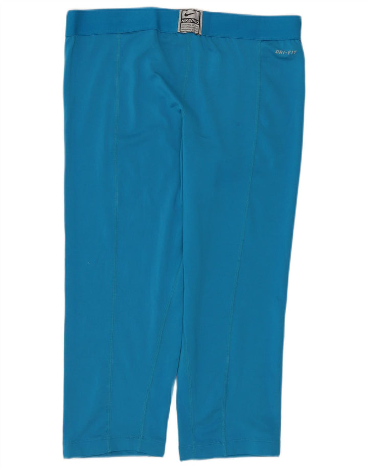 Damskie legginsy NIKE Dri Fit Capri UK 14, duże, niebieskie, poliestrowe