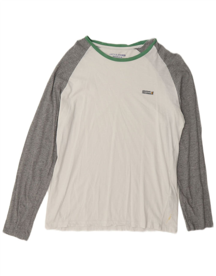 Męski top o regularnym kroju Jack & Jones z długim rękawem i dużym białym blokiem kolorów