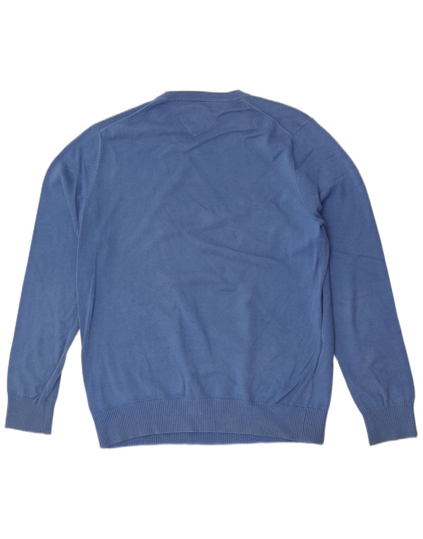Męski sweter z okrągłym dekoltem Tommy Hilfiger 2XL, niebieska bawełna