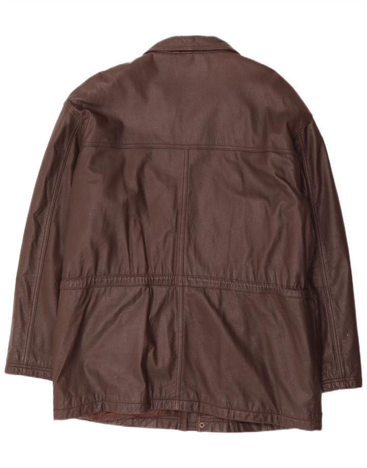 Vintage męska kurtka skórzana IT 52 XL brązowa skóra