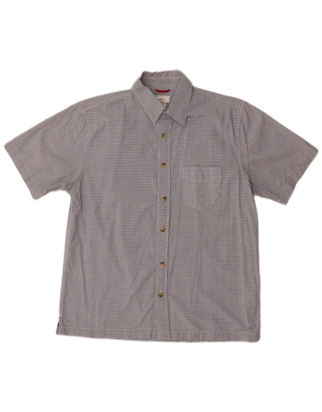 Koszula męska z krótkim rękawem DOCKERS, bawełniana, w średnią niebieską kratkę