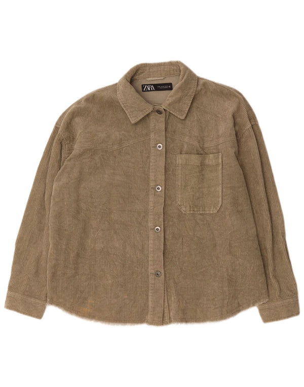 Damska koszula sztruksowa oversize Zara UK 18 XL, bawełniana khaki