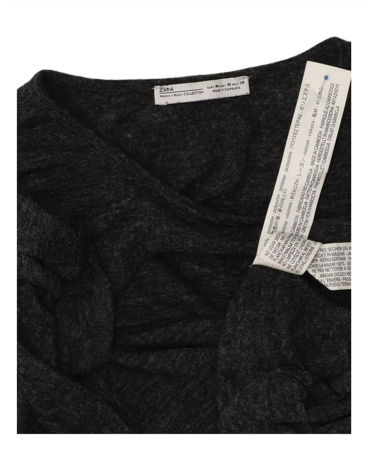 T-shirt damski Zara Top UK 12 Średni szary, nakrapiany poliester