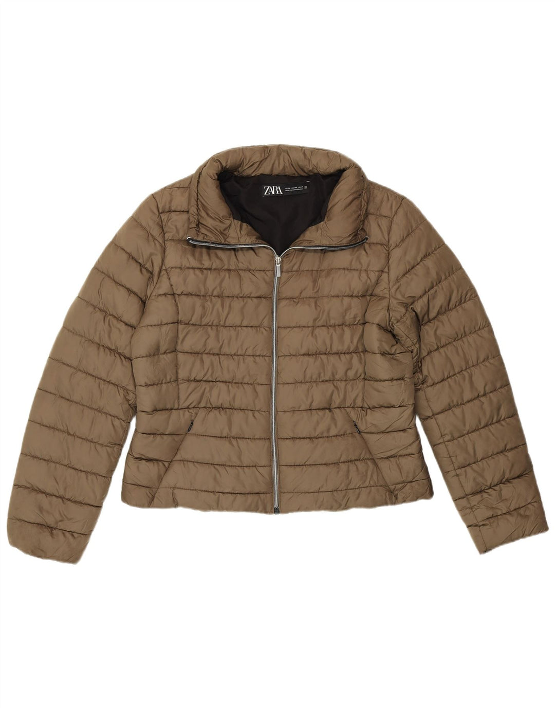 Kurtka damska Zara Crop Padded Jacket UK 20 2XL Khaki Poliester