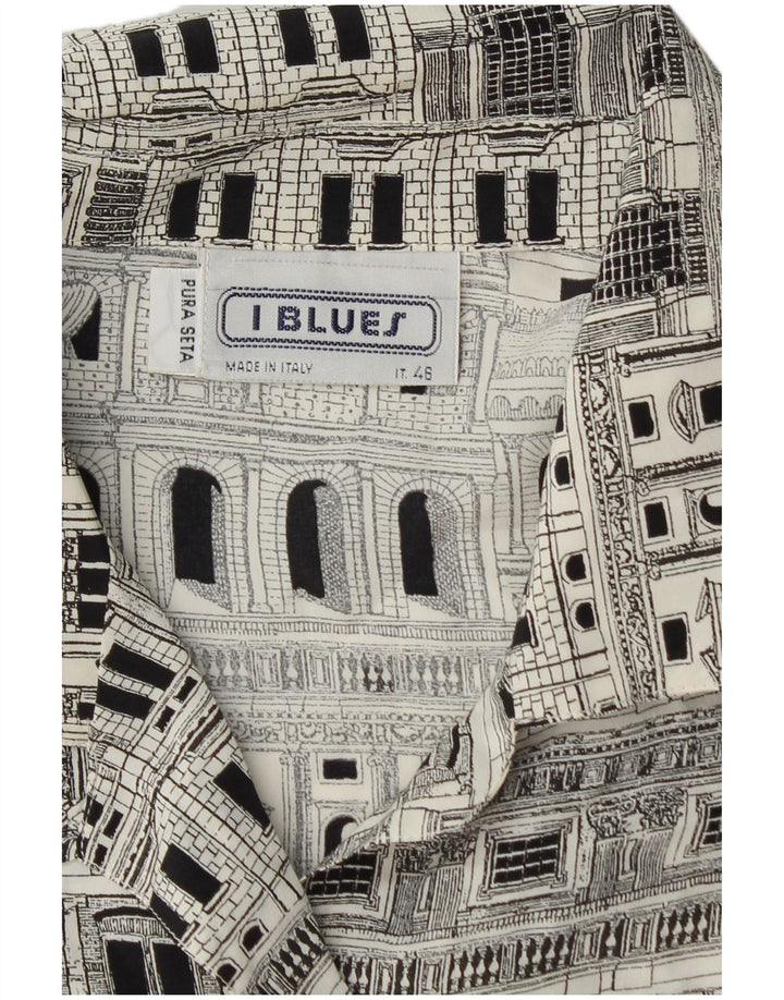 Damska bluzka koszulowa I BLUES z grafiką IT 46, duża, czarna, jedwabna