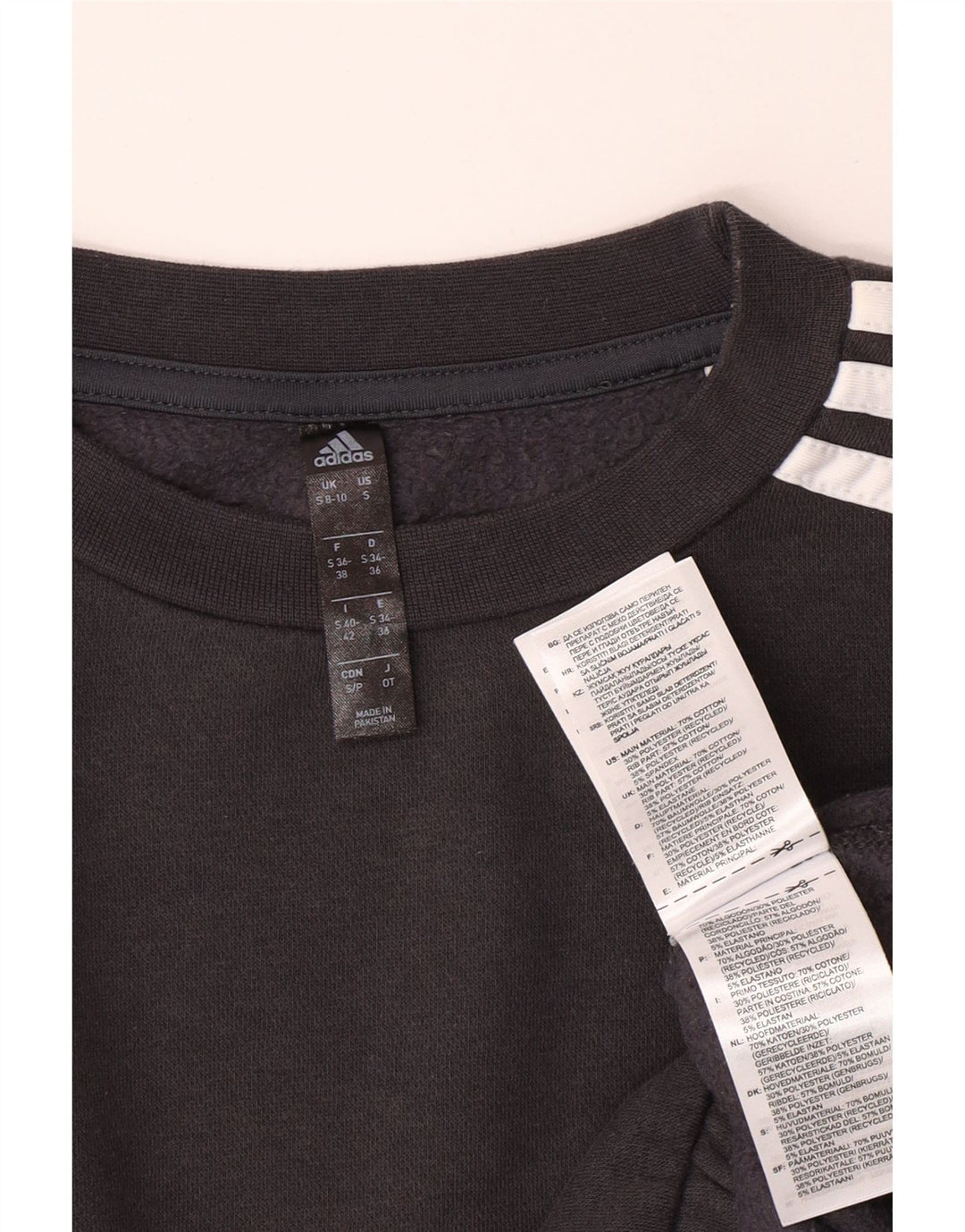 Damski sweter oversize ADIDAS Crop UK 8/10, mały, szary, bawełniany