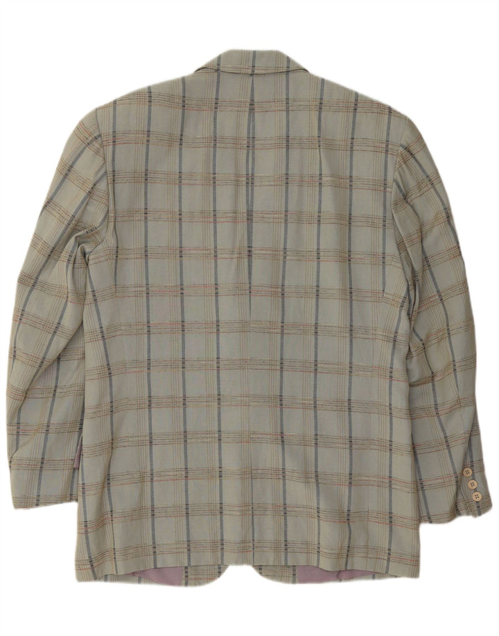 Męska marynarka zapinana na 2 guziki VINTAGE IT 52 XL Szara wiskoza w kratkę