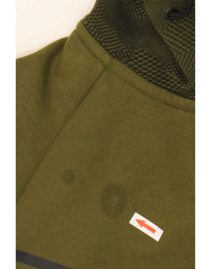 Męski sweter z kapturem i zamkiem Nike, bawełna w kolorze khaki, kamuflaż