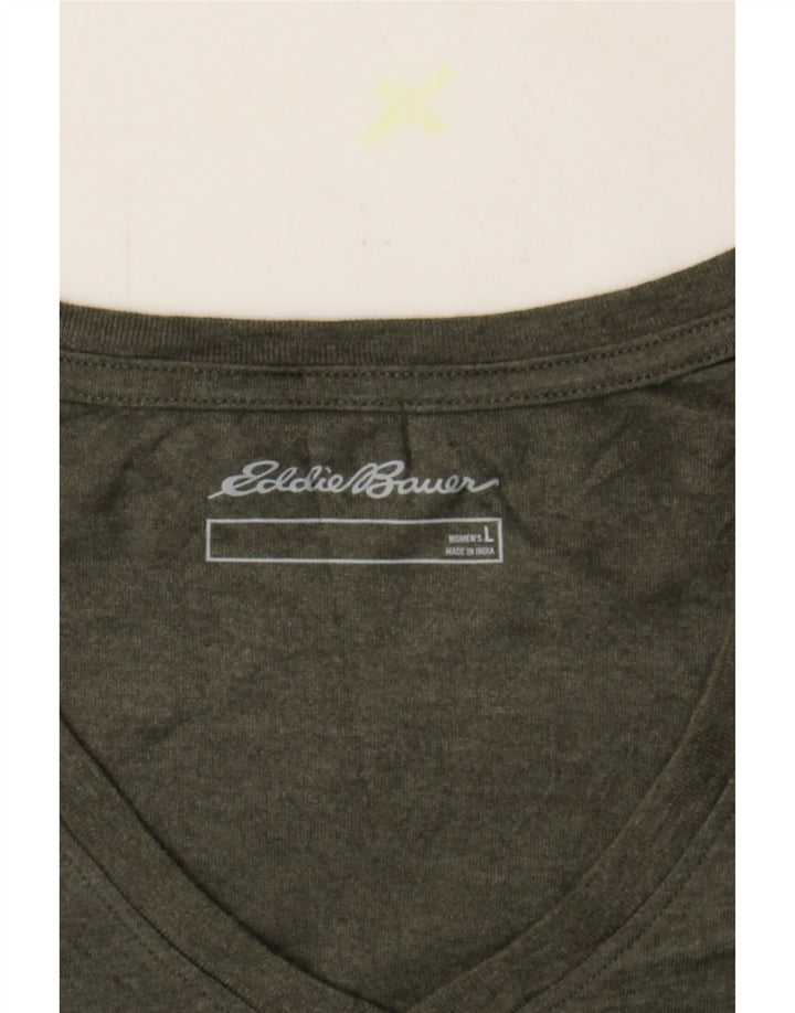EDDIE BAUER Womens Top Long Sleeve UK 16 Large Green Cotton Vintage Eddie Bauer and Second-Hand Eddie Bauer from Messina Hembry 